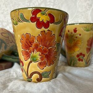 Maxcera Paisley Wax Print Set 4 Mugs 5” tall, 5 1/2” wide | they are stunning!